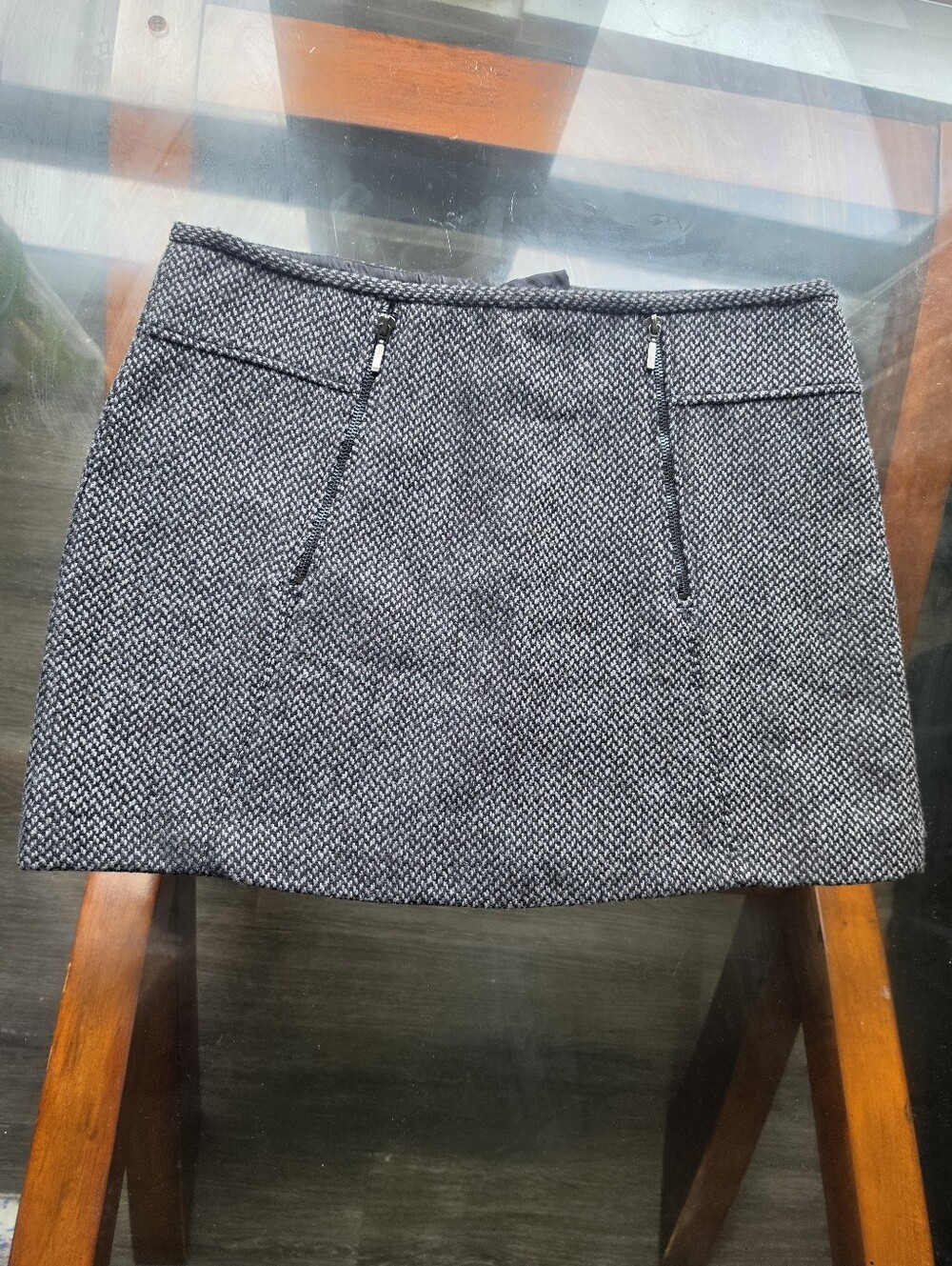 Willi Smith Black & White Tweed Mini Skirt
